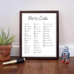 Morse Code Print Morse Code Poster Morse Code Art Morse Code Wall Art Educational Posters Educational Prints Educational Wall Art for Kids image 3