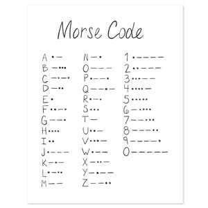 Morse Code Print Morse Code Poster Morse Code Art Morse Code Wall Art Educational Posters Educational Prints Educational Wall Art for Kids