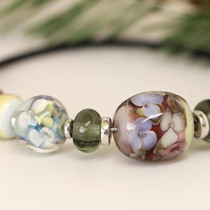 Lampwork Beads/Lampwork Focal Bead/Glass Beads/Lampwork Earring Beads/OOAK Beads/Handmade Beads/Encased Floral Beads/Lampwork Bead Set (9)
