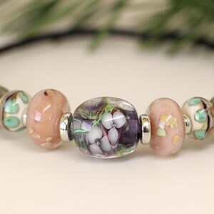 Lampwork Beads/Lampwork Focal Bead/Glass Beads/Lampwork Earring Beads/OOAK Beads/Handmade Beads/Encased Floral Beads/Lampwork Bead Set (9)