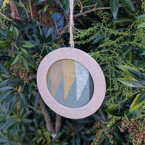 Green Native Wool Wood Ornament