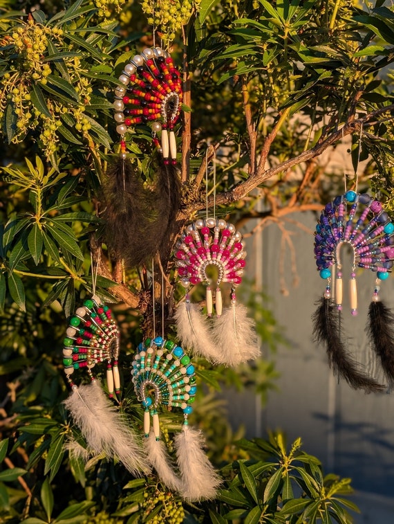 Native Beaded Headdress Car Hanging - Etsy display picture 3