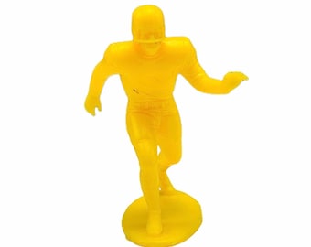 LOUIS MARX FOOTBALL 1969 vintage plastic molded action figure collectible 4 inch 4" toy sports memorabilia yellow running
