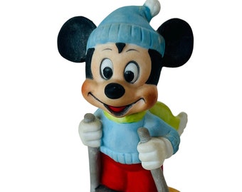 Musse Pigg Japan skidfigur födelsedagspresentdekor vtg Disney World Disneyland