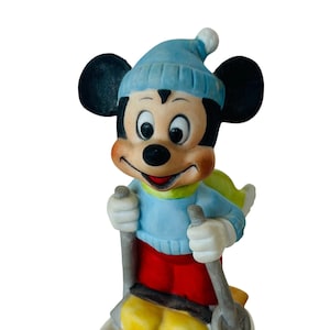 Mickey Mouse Japan ski figurine birthday gift decor vtg Disney World disneyland