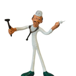 Brabo Bendies figure toy vintage bendy vtg 1970s Russ Berrie Hong Kong Doctor Dr