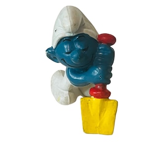Smurfs vtg toy figure Peyo Schleich Bully Germany 1978 Shovel 20043 digger dig