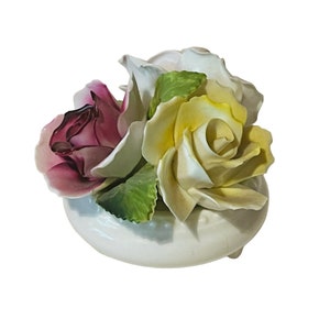 Aristocrat fine bone china Rose England capodimonte flower sculpture figurine UK