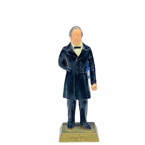 LOUIS MARX PRESIDENTS 1960s miniature plastic toy figure figurine historical memorabilia political school teacher gift tool 10th John Tyler