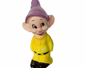SNOW WHITE FIGURINE Dopey seven 7 dwarfs dwarves vintage Walt Disney porcelain sculpture gift decor statue vtg hi ho Japan productions