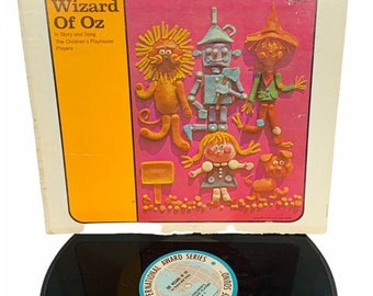 VINYL SCHALLPLATTE VINTAGE 33 rpm Musikalbum lp vtg mcm 12 zoll 12" Case Cover Wizard of Oz Playdoh Sears Robuck Sehr Selten international Dorothy