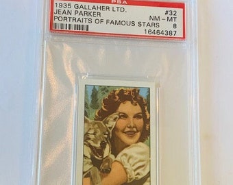 Gallaher LTD cigarettes tobacco trading card Graded PSA 9 MINT 1935 Portraits Famous Movie Stars #32 Jean Parker Sequoia Rasputin Mad Monk