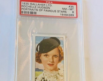 Gallaher LTD cigarettes tobacco trading card Graded PSA 9 MINT 1935 Portraits Famous Movie Stars #35 Rochelle Hudson Bachelor Bait