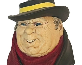 Bosson Legend Chalkware Cara Busto Figura Pared Inglaterra 1964 Tony Weller vtg AC5