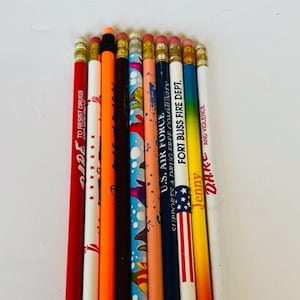 Pencil Vtg School Advertising writing instrument LOT cartoon anime DARE fish JEN