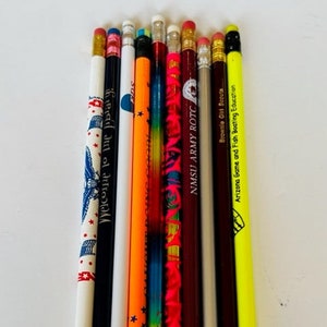 Pencil Vtg School Advertising writing instrument LOT anime neon boat Girl Scouts