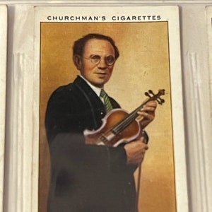 Churchman Tobacco Card cigarro 1938 Imperial In Town Tonight James Watts música músico de rua violino professor violino