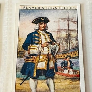 John Player Son Tabakkarte Navy Militär Marine Kleid Geschichte Admiral 1748 Schiff Perücke