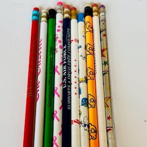 Pencil Vtg School Advertising writing instrument LOT cartoon anime dopey stars 3