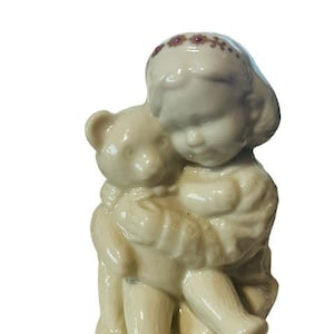 Lenox China Jewels girl teddy bear 1994 Figurine vtg sculpture limited tiara cub