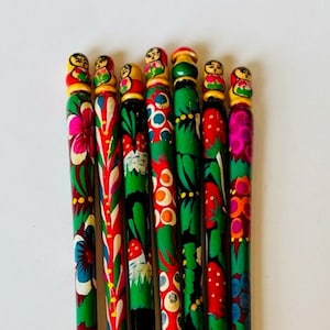 Pencil Vtg School Advertising writing instrument LOT Russian nesting doll cases