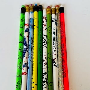 Pencil Vtg School Advertising writing instrument LOT anime dinosaur frosty 6th