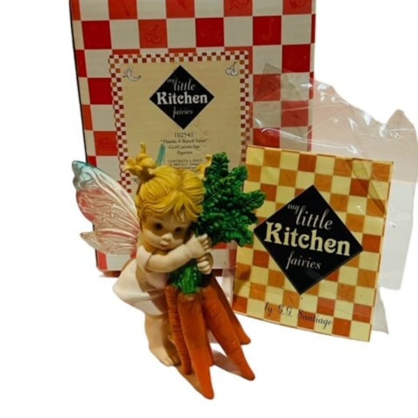 My Little Kitchen Feen Figur Fee Enesco NIB Box Danke Bunch Karotten vtg