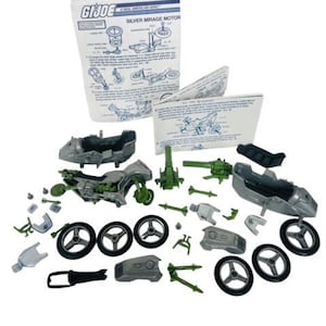 Silver Mirage 1985 Gi Joe Cobra ARAH Figure Vehicle Hasbro COMPLETE instructions