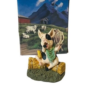 Pig Hollow Figurine Calabar Pete Apsit vtg hog piglet anthropomorphic #13 Corn