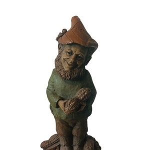 Tom Clark figurine gnome elf SIGNED Cairn sculpture Cotta 1992 peanut acorn vtg