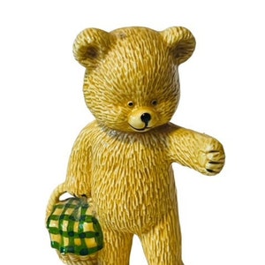 Danbury Mint Teddy Bear Collection figurine anthropomorphic porcelain Basket vtg