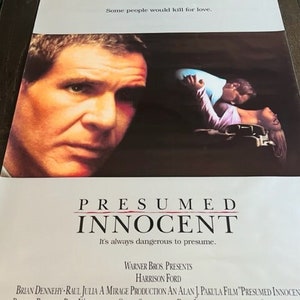 Cinema Cinema Poster vtg Lobby Card 1990 Presumido inocente Harrison Ford
