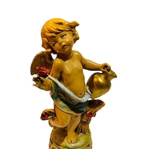 Estatueta Roman Fontanini Itália Depose Bristol Falls simonetti querubim pote de ouro