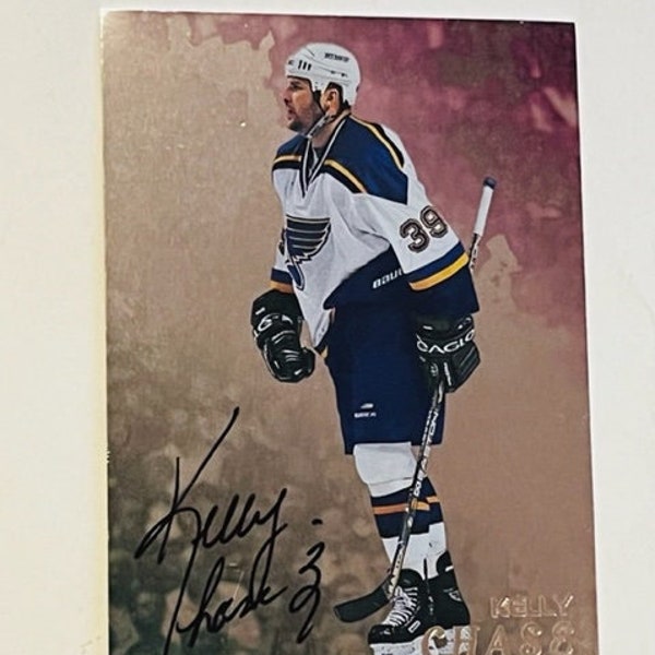 Kelly Chase Autograph 1998-99 Be A Player BAP auto signature Blues ON CARD #276