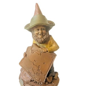 Tom Clark figurine gnome elf SIGNED Cairn sculpture Arizona Map Great Seal Coin