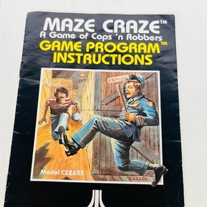 Maze Craze Atari 2600 video game vtg manual instructions arcade 1980 program