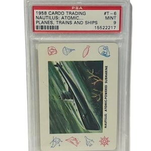 Carte à collectionner Cardo 1958 Avion Train Navire Automobile Voiture PSA 9 Nautilus Sous-marin