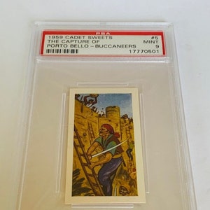Buccaneers Piraten Raiders Trading Card 1960 Cadet Sweets England Buckinghamshire Nachlass slough mint PSA 9 Capture Porto Bello #5