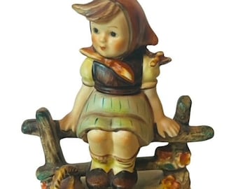 Hummel Goebel figurine vtg W Germany Just Resting Fence 112 3/4 antique bee rest