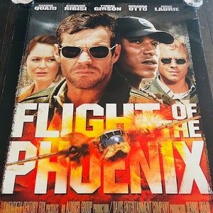 Affiche de salle de cinéma carte d'entrée murale Vtg 2004 Le vol du phénix Dennis Quaid