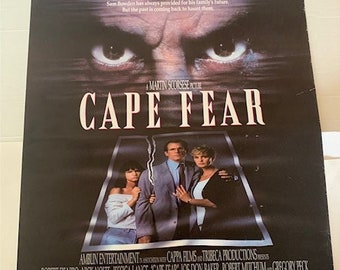 Movie Theater Cinema Poster Vintage Lobby Card Advertising Theatre Original ephemera vtg 1991 Cape Fear Robert Deniro Scorsese Nick Nolte