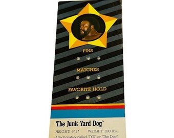 Junkyard Hund JYD Junk Yard Profil Karte WWF Wrestling Superstars Brettspiel Stück 1985 Titan Figur Milton Bradley