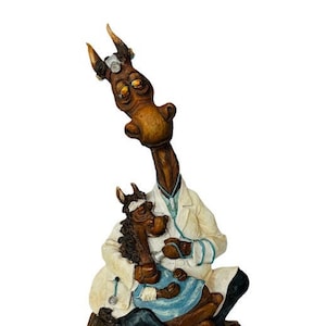 Horse Figurine Resin Sculpture Anthropomorphic Doctor Nurse Dr patient gift vtg