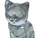 Cat Kitten Figurine Sculpture Vtg Glass Crystal Paperweight