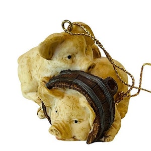 Christbaumschmuck Bauernhof Figur Schwein A2 Skulptur A2 schweinchen