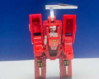 TRANSFORMERS GOBOTS ROBOTS figura de acción vintage original G1 juguete vtg Hasbro Takara 1985 Japón rojo fundición nave BMC2