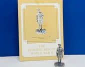 FRANKLIN MINT PEWTER The fighting men of world war ii 2 two miniature soldier figurine coa vtg ww2 wwii Cavalry Untersturmfuhrer Germany