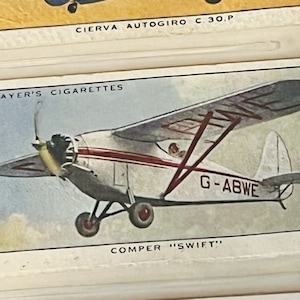 Airplane Tobacco Trading Card John Player Sons Aeroplane Comper Swift Civil Jet