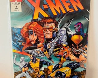 X-Men #1 Cómic Marvel Vtg 1994 Índice oficial Wolverine Raskin abordó AC4