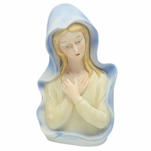 VIRGIN MARY STATUE figurine bust sculpture vintage Mother of God Jesus Christ gift church decor religious spiritual Catholic Christian mcm
